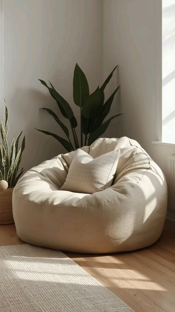 Cotton fabric XXL been bag with pillow